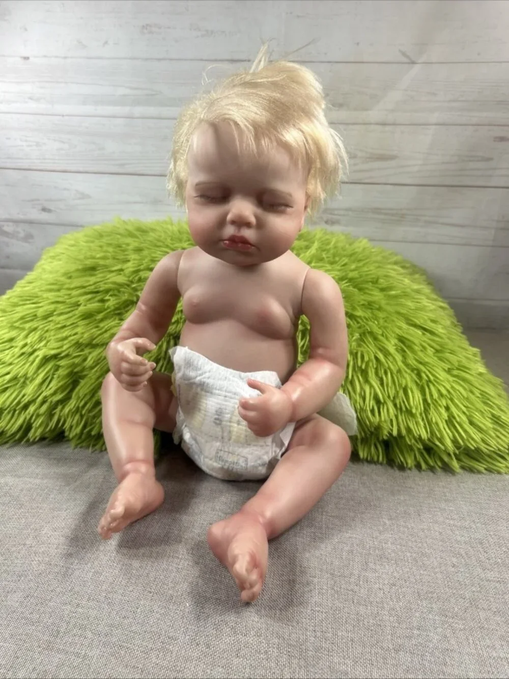 Sleeping Baby Doll Reborn Boy Anatomically Correct Newborn 18” Blonde Eye lashes